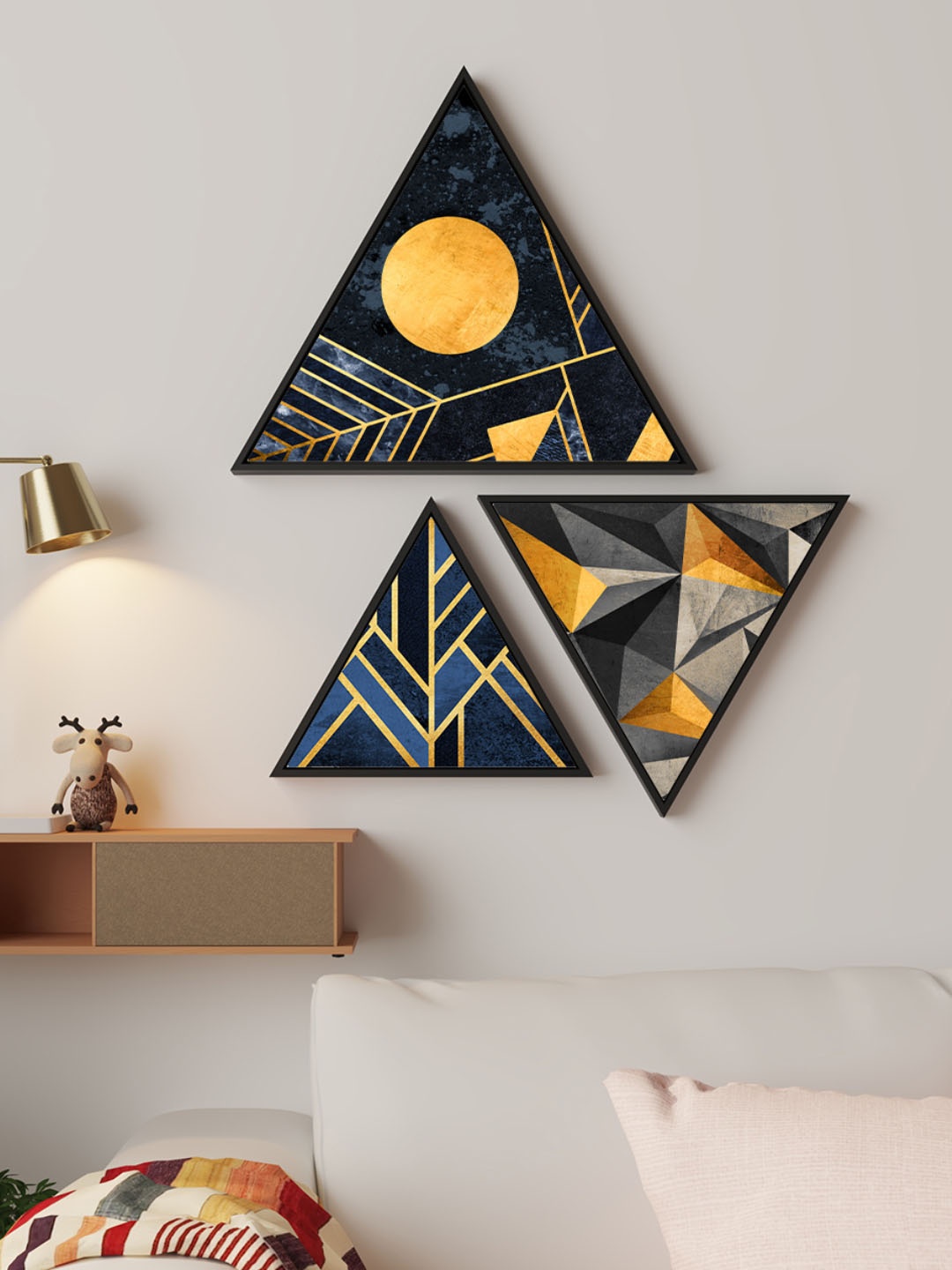 

Art Street Yellow & Blue 3 Pieces Abstract Printed Wall Art