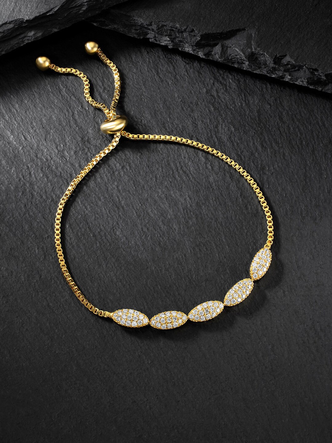 

Peora Cubic Zirconia Gold-Plated Charm Bracelet