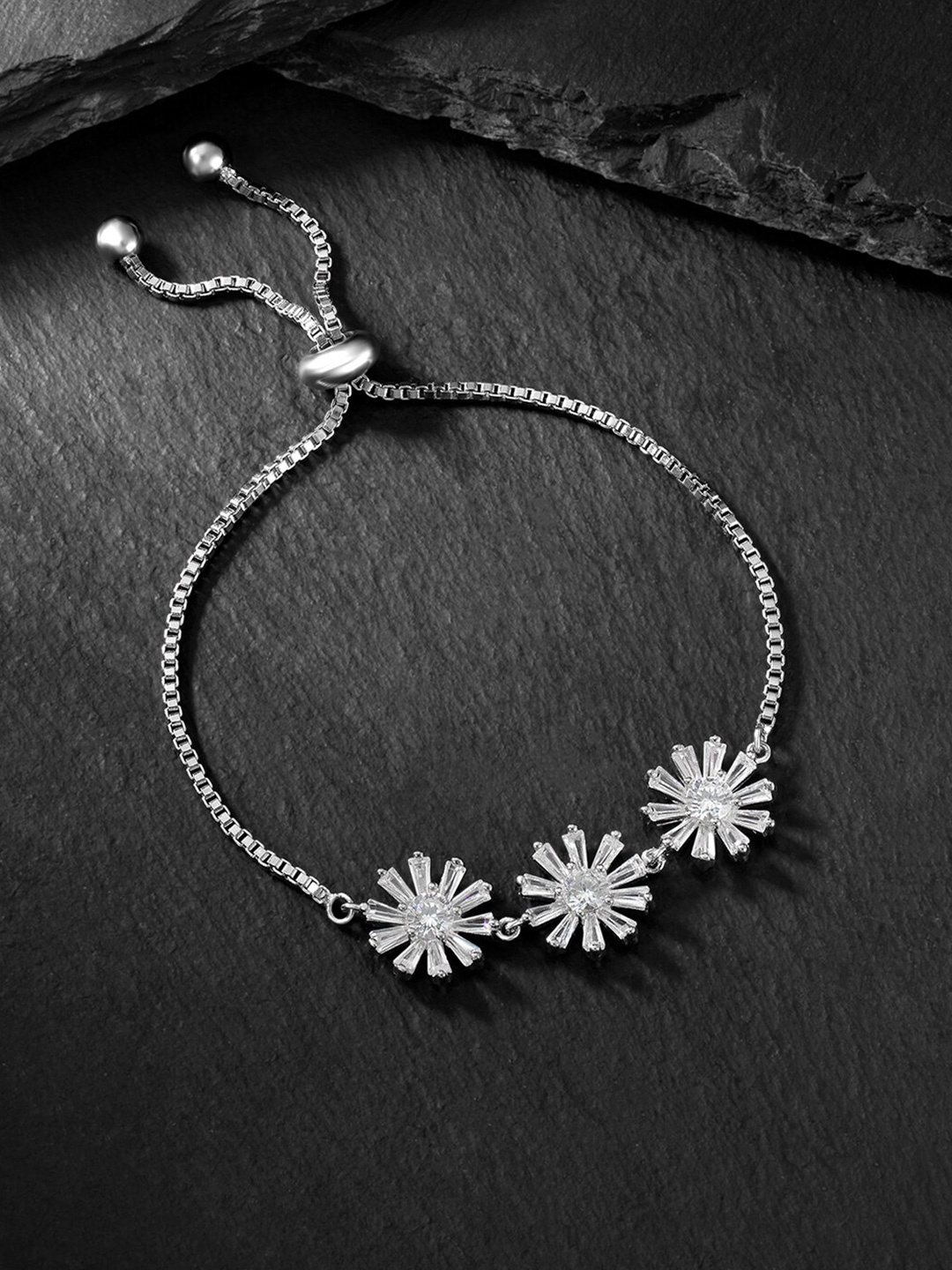 

Peora Cubic Zirconia Silver-Plated Charm Bracelet