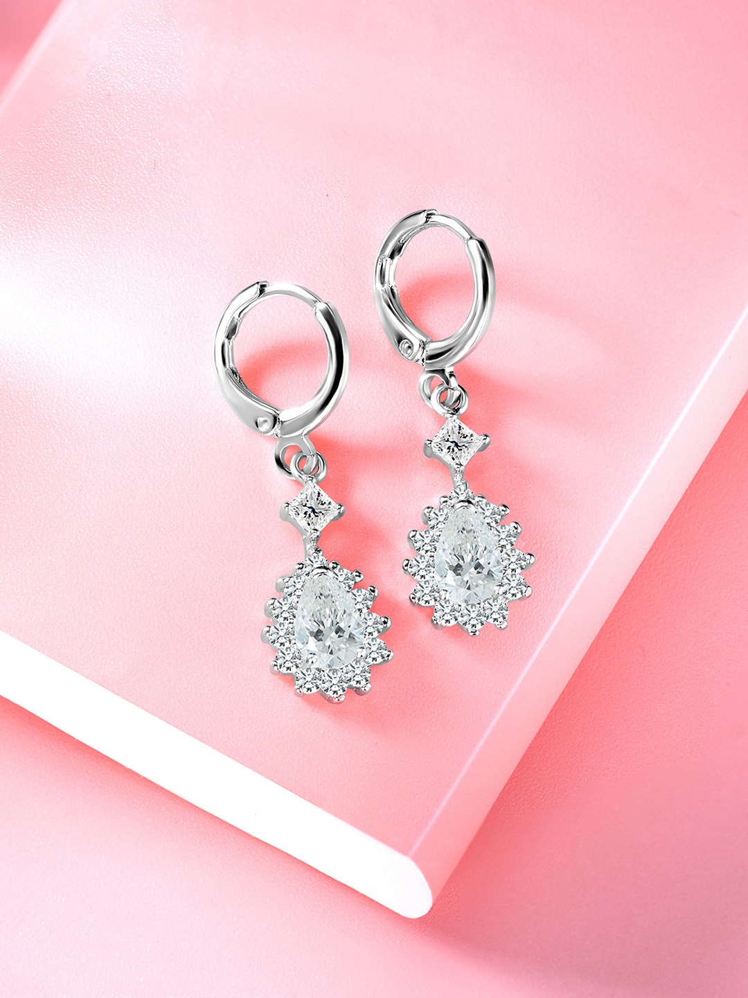

Peora Silver-Plated Contemporary Hoop Earrings