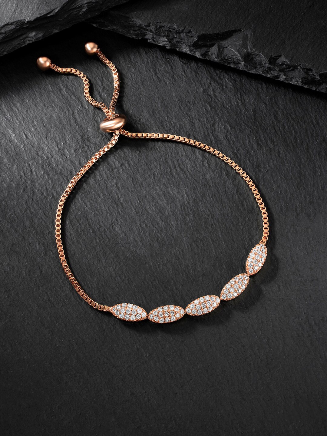 

Peora Cubic Zirconia Rose Gold-Plated Charm Bracelet