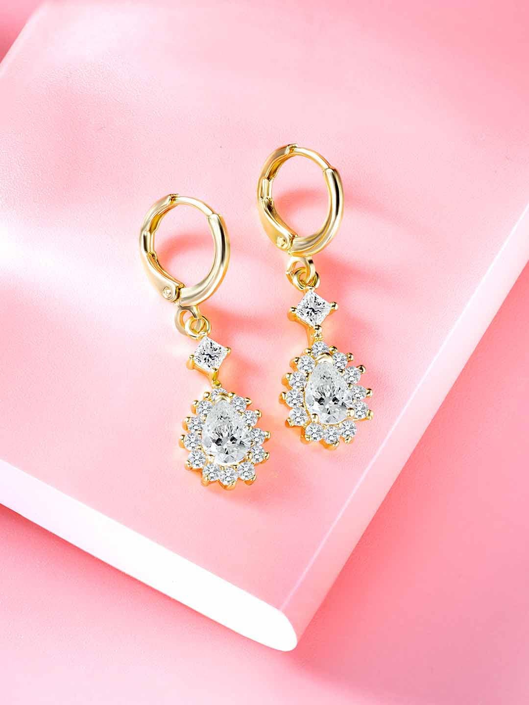 

Peora Gold-Plated Contemporary Drop Earrings