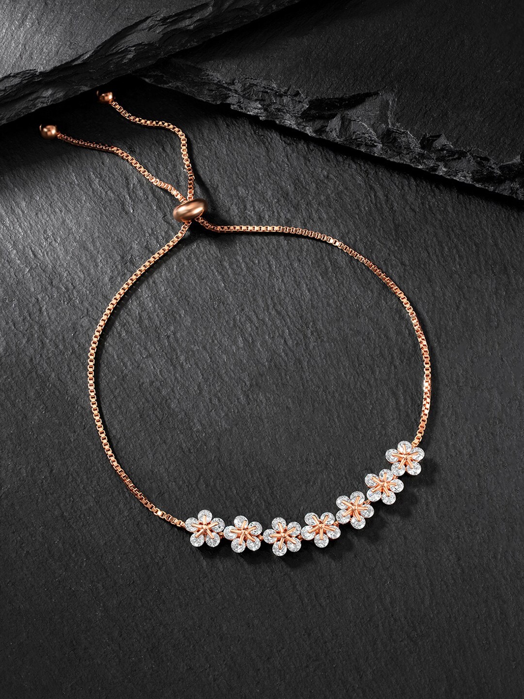 

Peora Cubic Zirconia Rose Gold-Plated Charm Bracelet