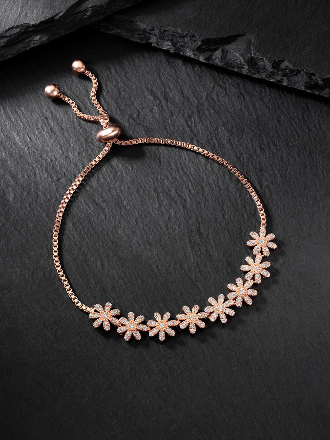 

Peora Cubic Zirconia Rose Gold-Plated Charm Bracelet