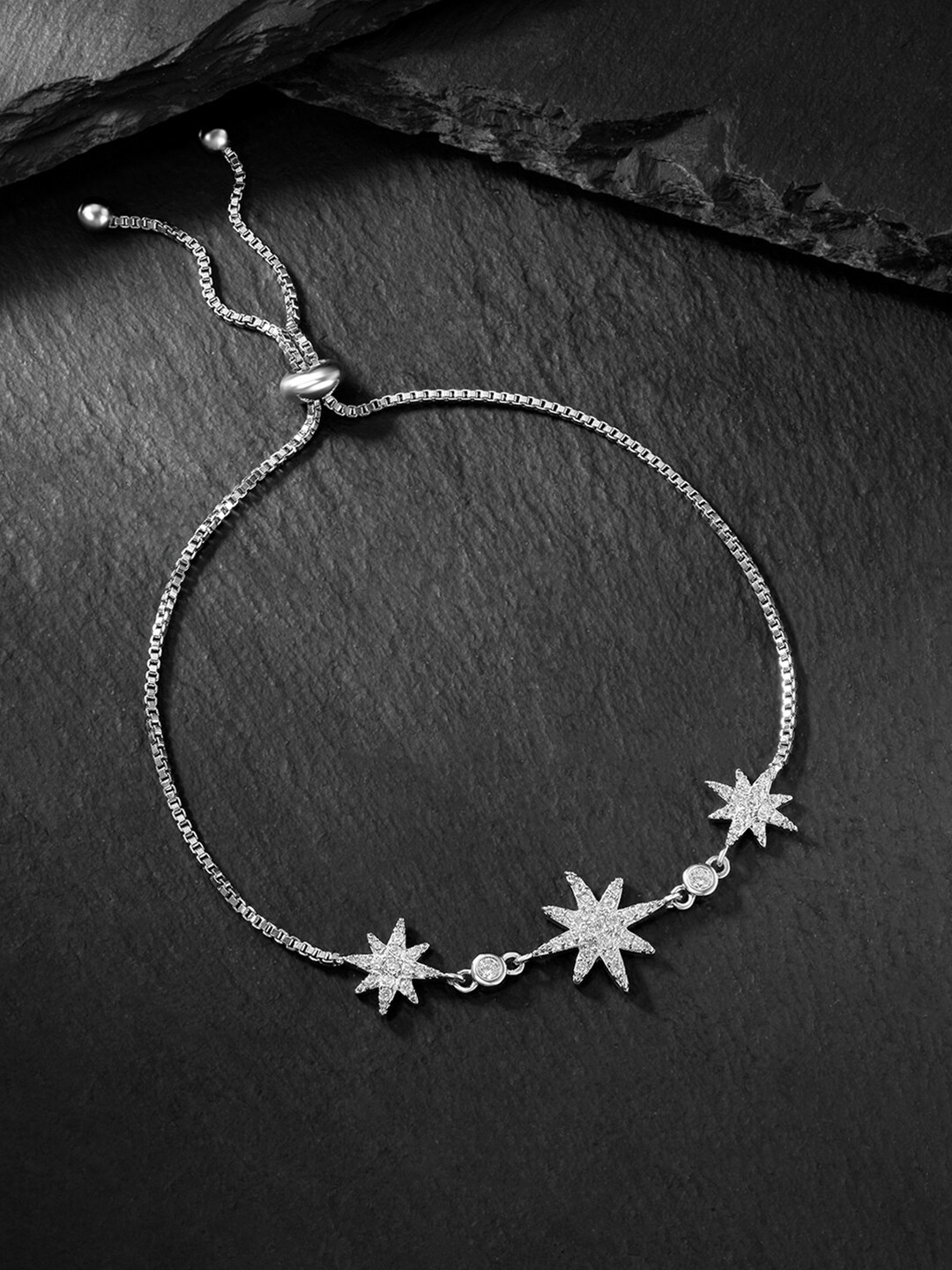 

Peora Cubic Zirconia Silver-Plated Charm Bracelet