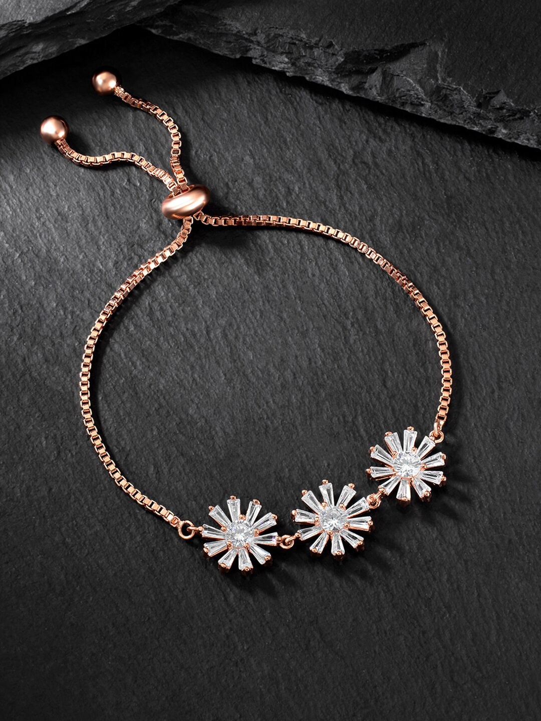 

Peora Cubic Zirconia Rose Gold-Plated Charm Bracelet