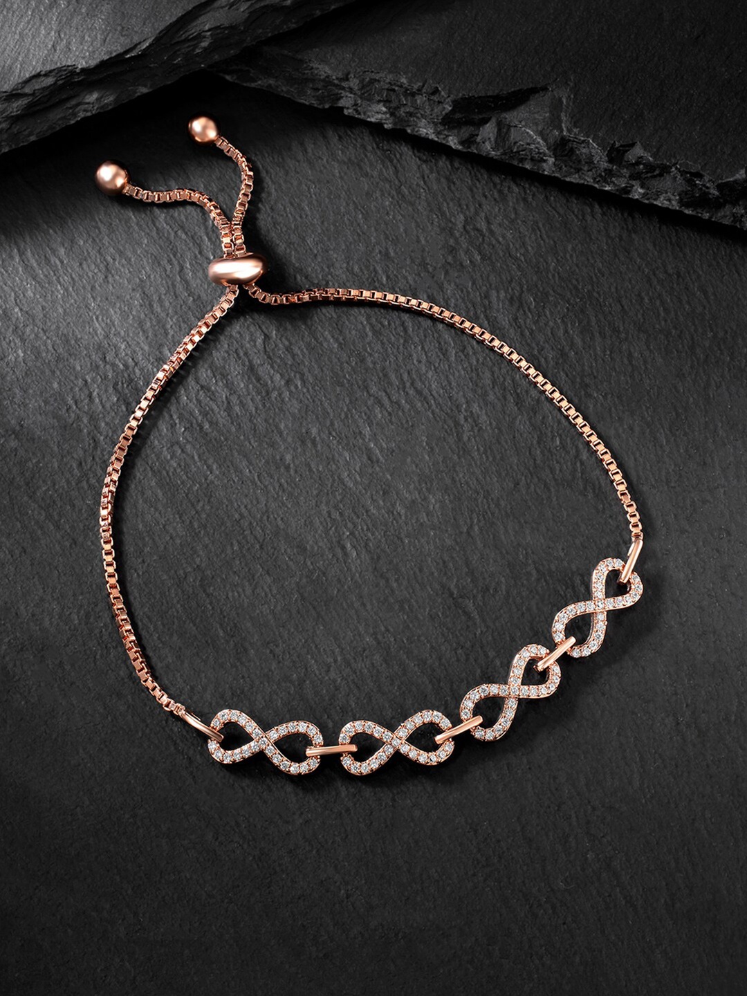 

Peora Cubic Zirconia Rose Gold-Plated Charm Bracelet