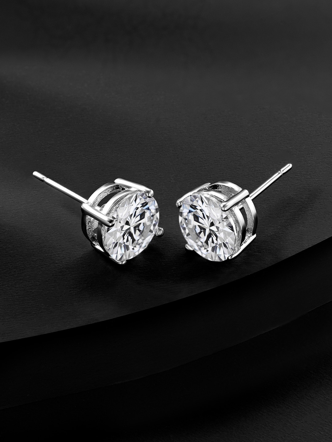 Peora Silver-Plated Contemporary Studs Earrings