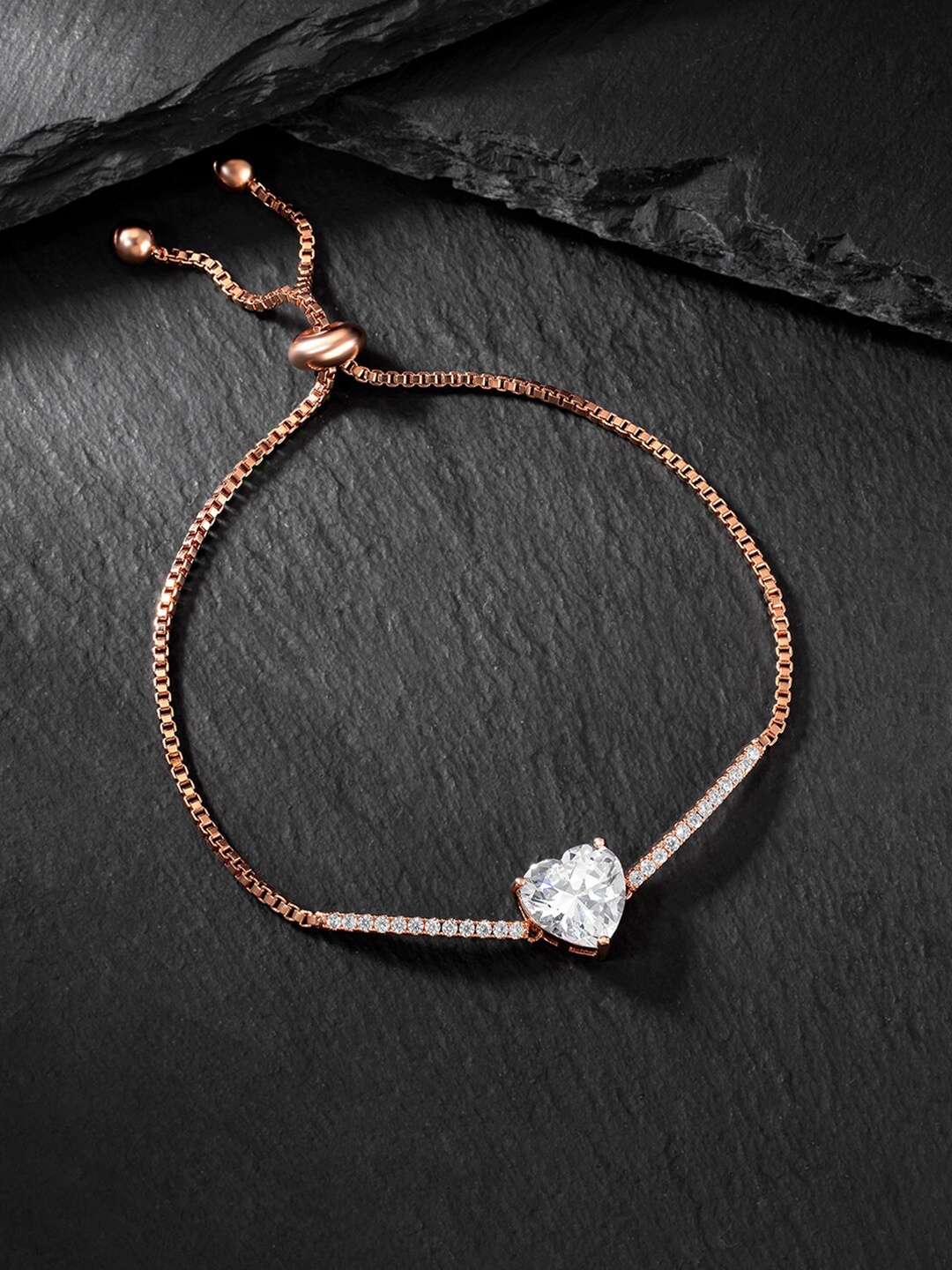 

Peora Cubic Zirconia Rose Gold-Plated Charm Bracelet