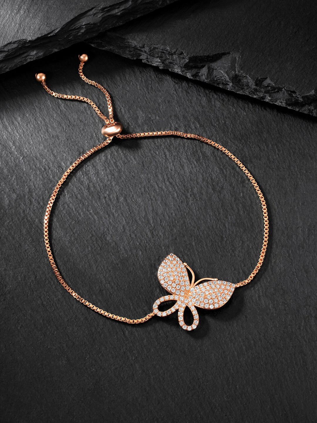 

Peora Cubic Zirconia Rose Gold-Plated Charm Bracelet