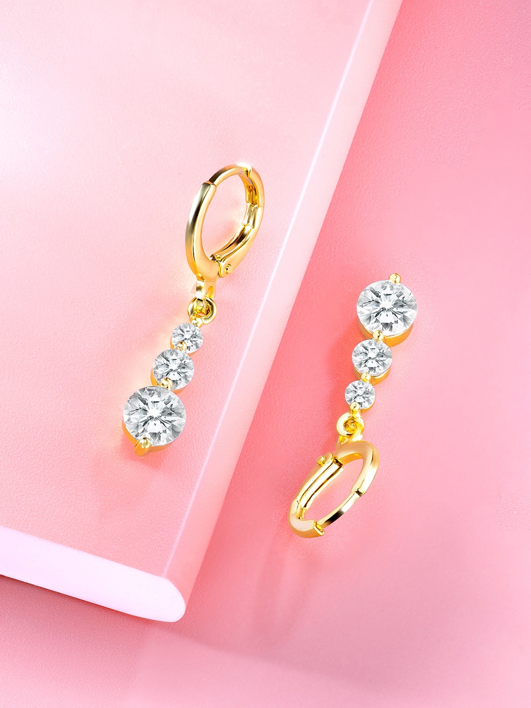 

Peora Gold-Plated Contemporary Drop Earrings