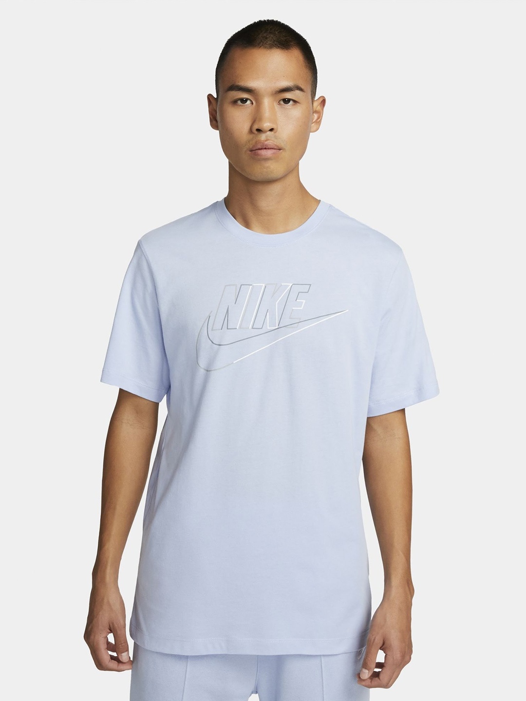 

Nike Brand Logo Printed Relaxed-Fit Sportswear T-shirt, Blue