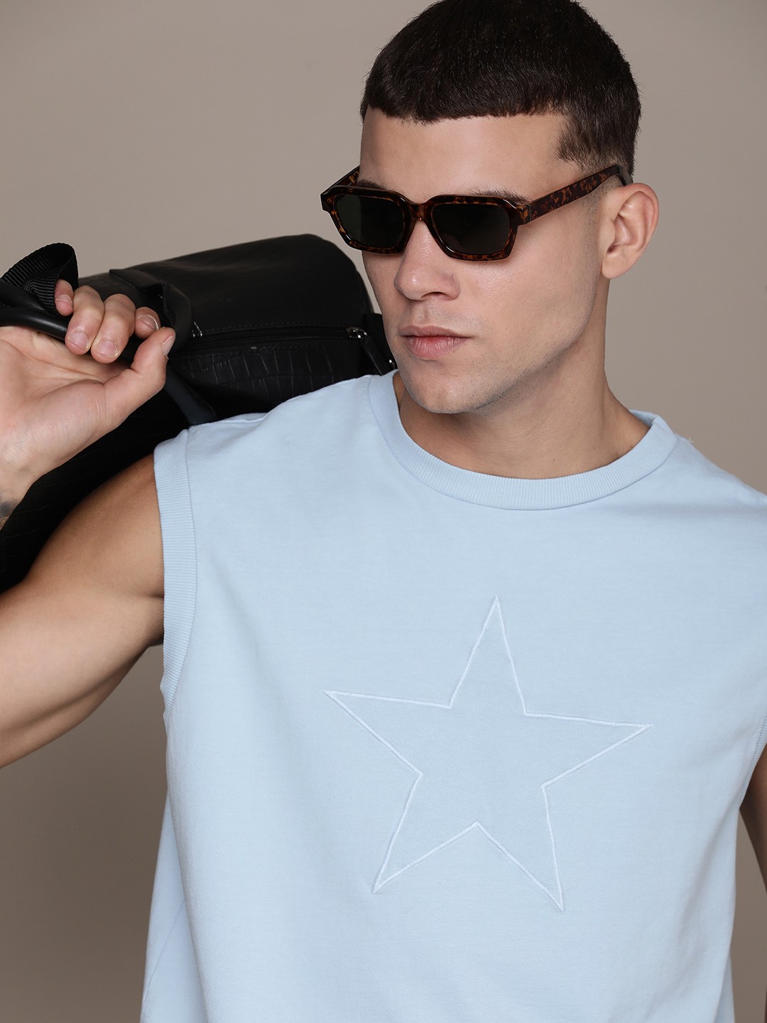 

FORCE IX Pure Cotton Regular Casual T-shirt, Blue
