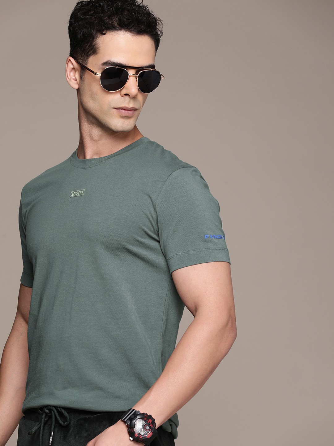 

FORCE IX Solid Casual T-shirt, Green