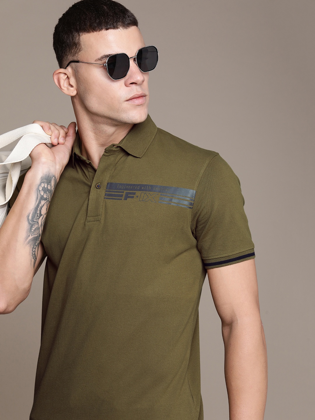 

FORCE IX Polo Collar Casual T-shirt, Green