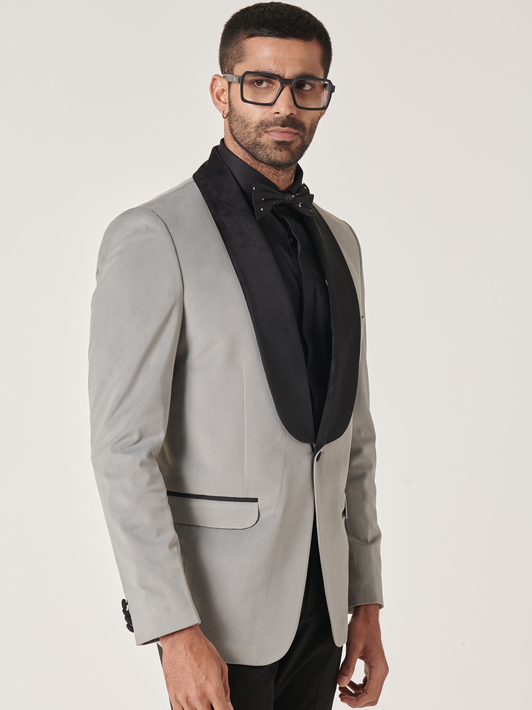 

MR BUTTON Slim-Fit Single-Breasted Casual Blazer, Grey