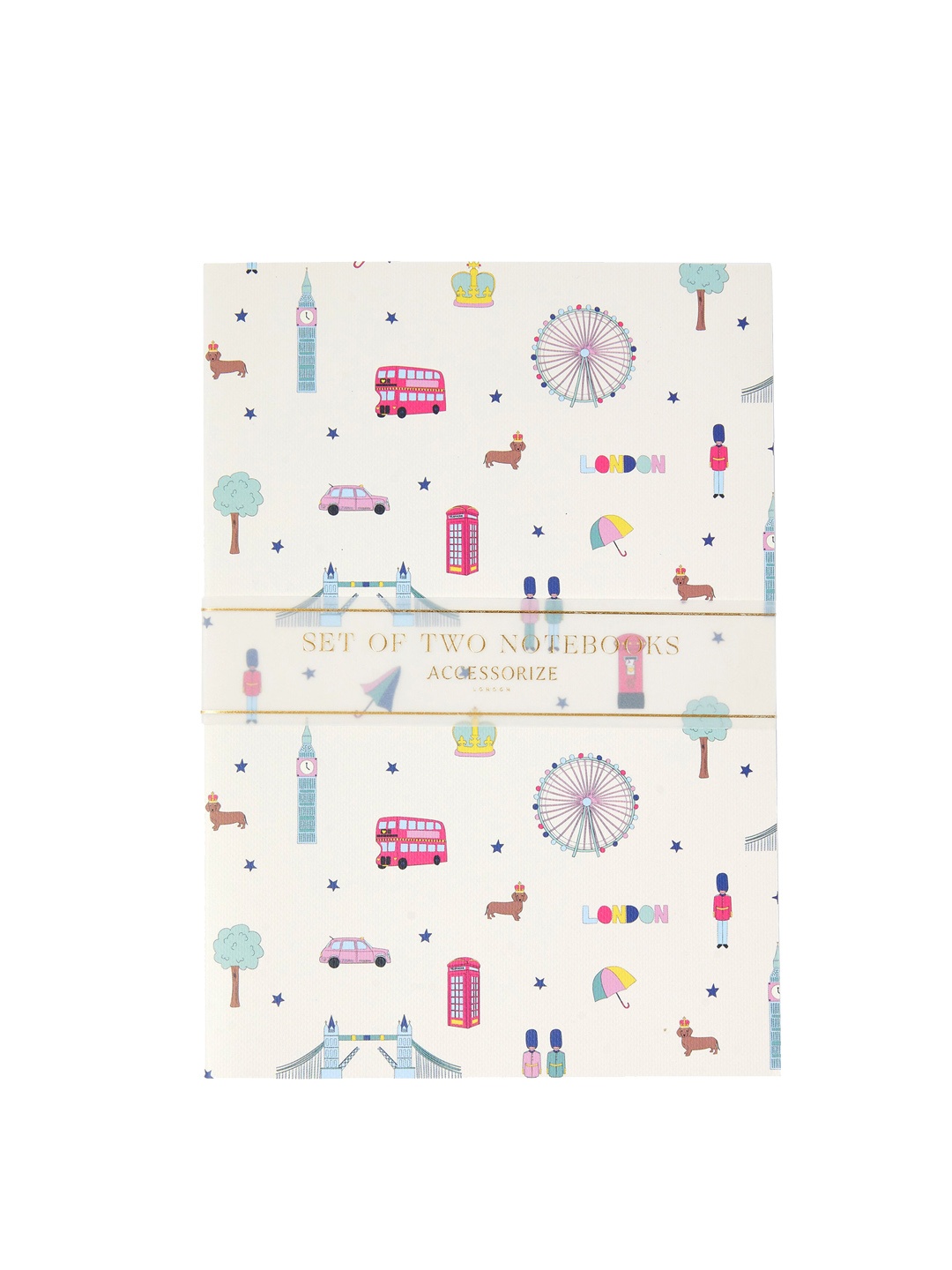 

Accessorize Girls Set Of 2 London Print Notebooks, White