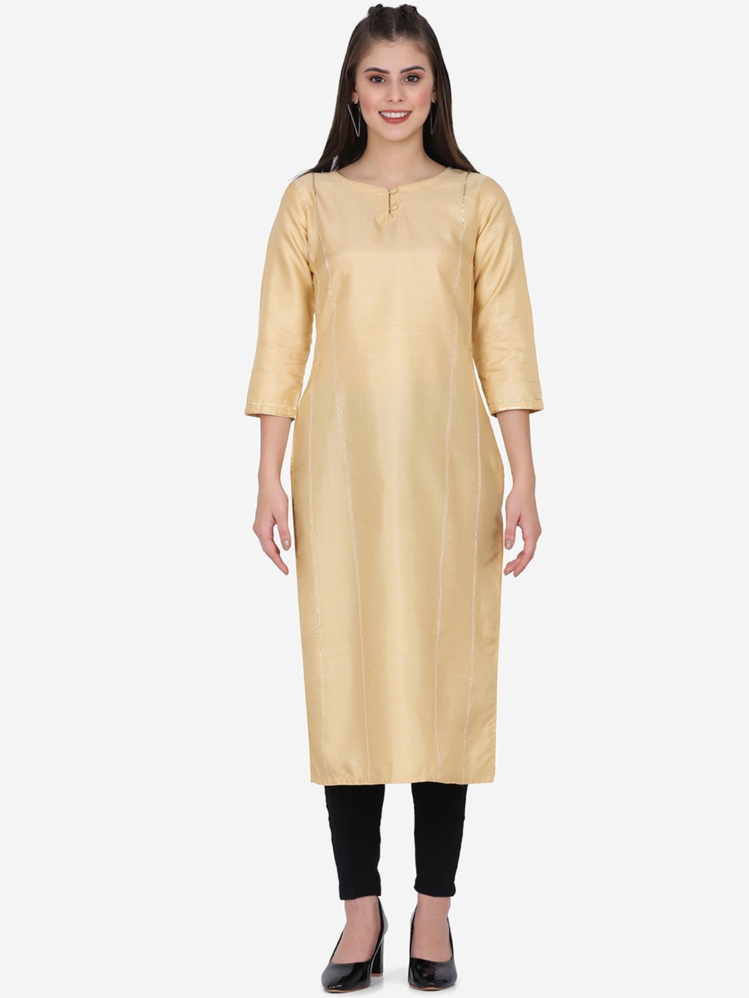 

KALINI Cotton Straight Kurta, Cream