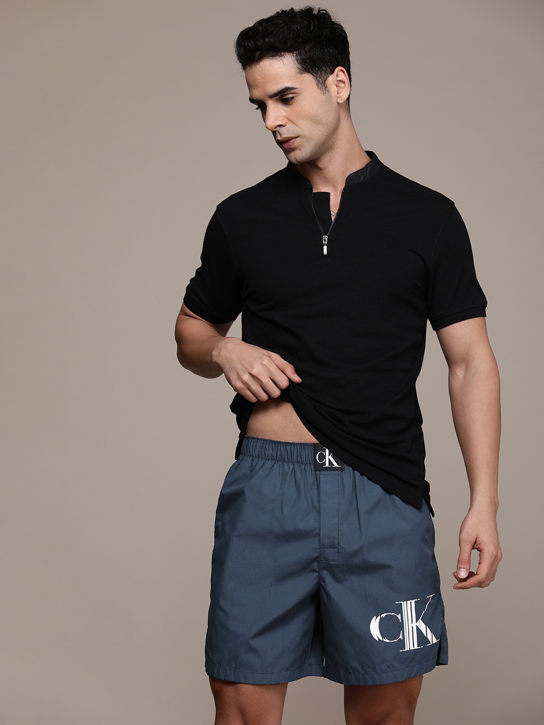 

Calvin Klein Underwear Men Pure Cotton brand Logo Boxers CKUSS004MID, Navy blue
