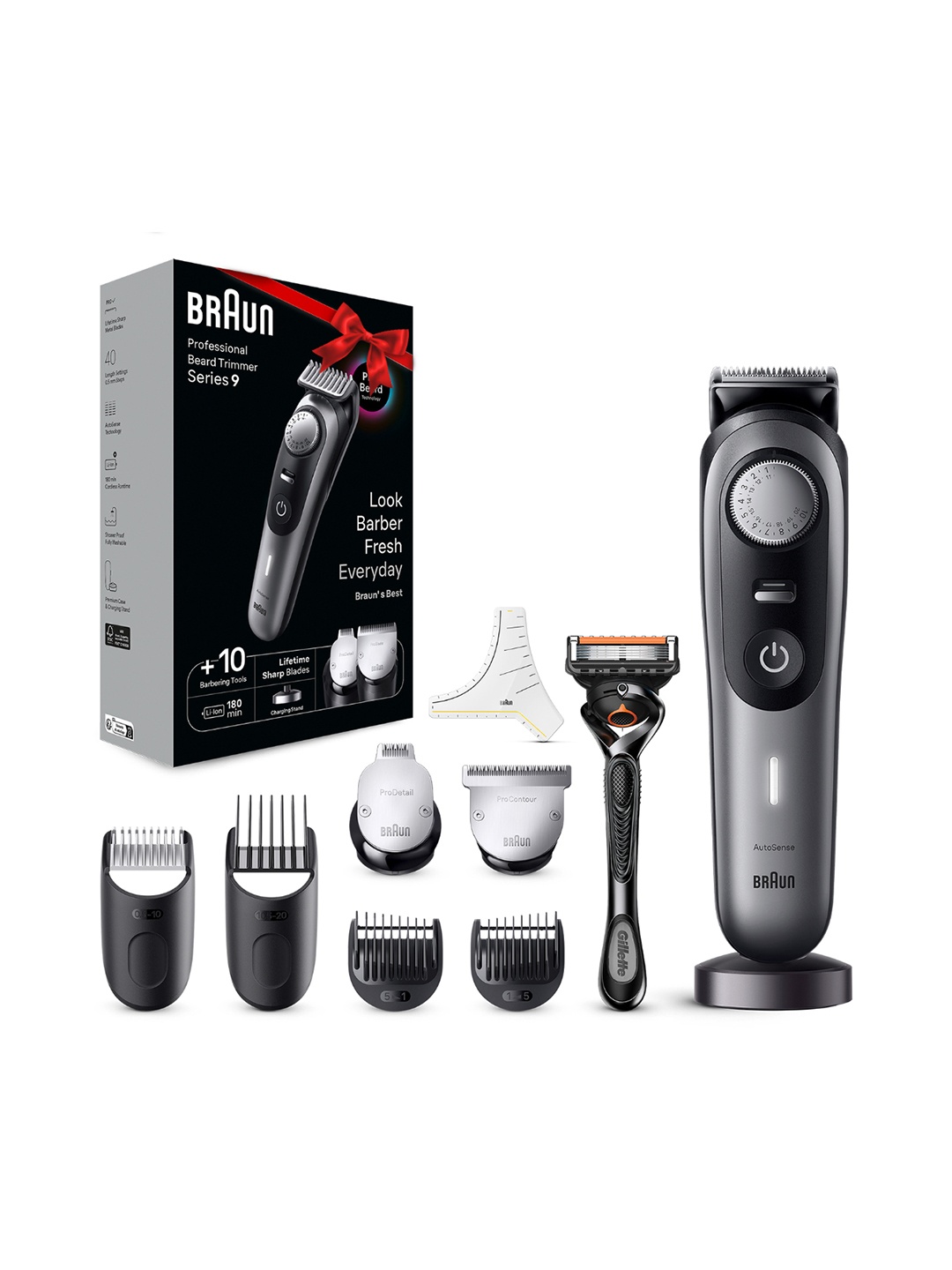 

Braun BT9420 Series 9 Waterproof Professional Beard Trimmer - Charcoal Grey