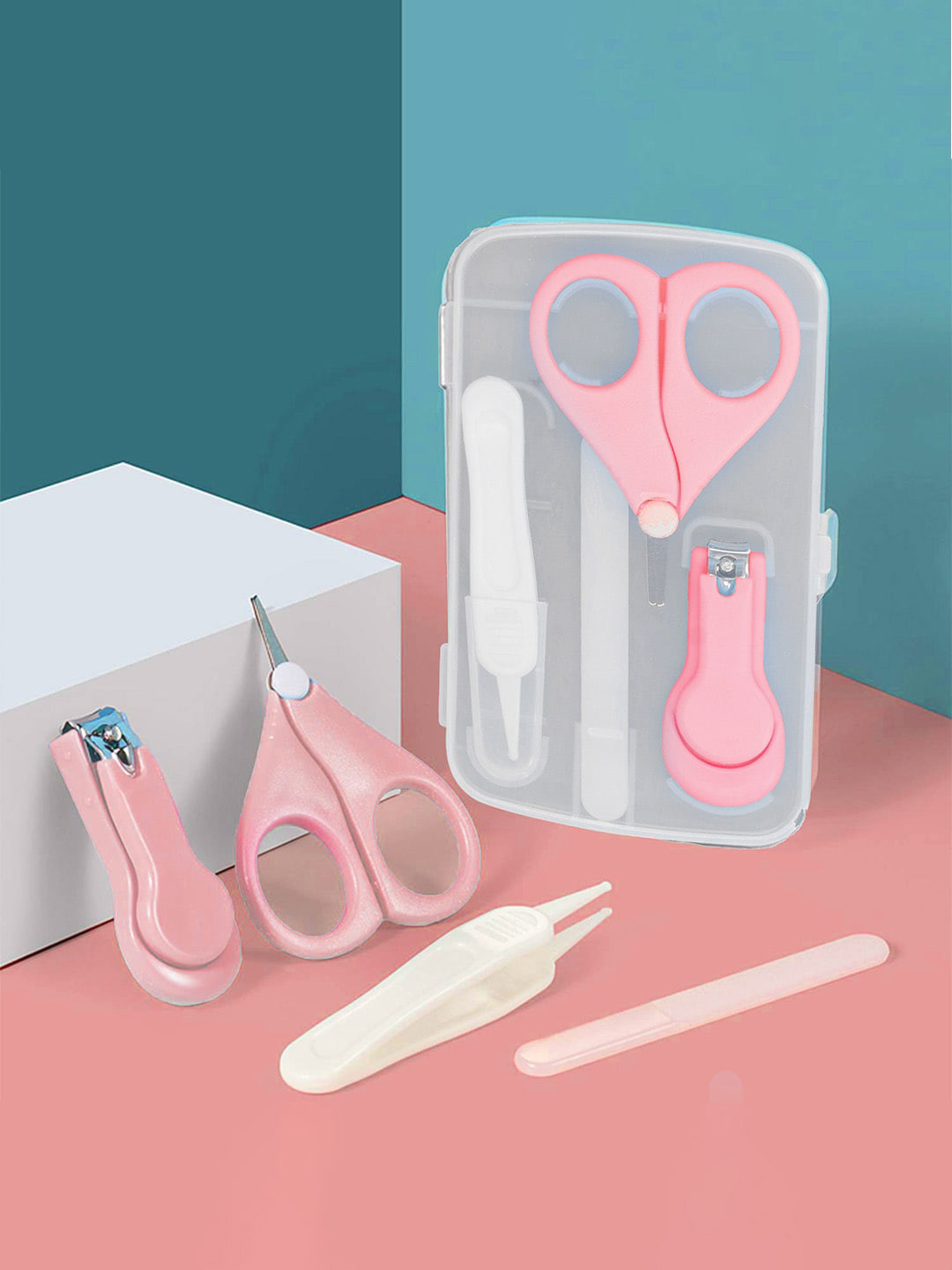 

Baby Moo Infant Kids 4 in 1 Grooming Manicure Pedicure Nail Clipper Set, Pink