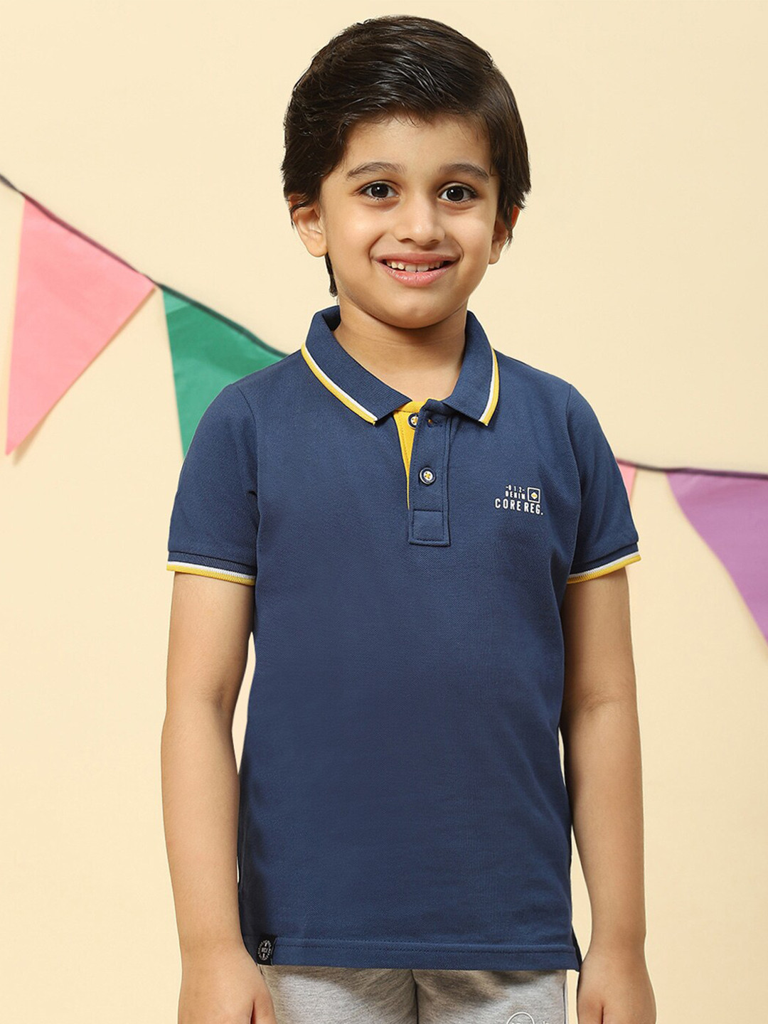 

Monte Carlo Boys Polo Collar Pure Cotton T-shirt, Blue