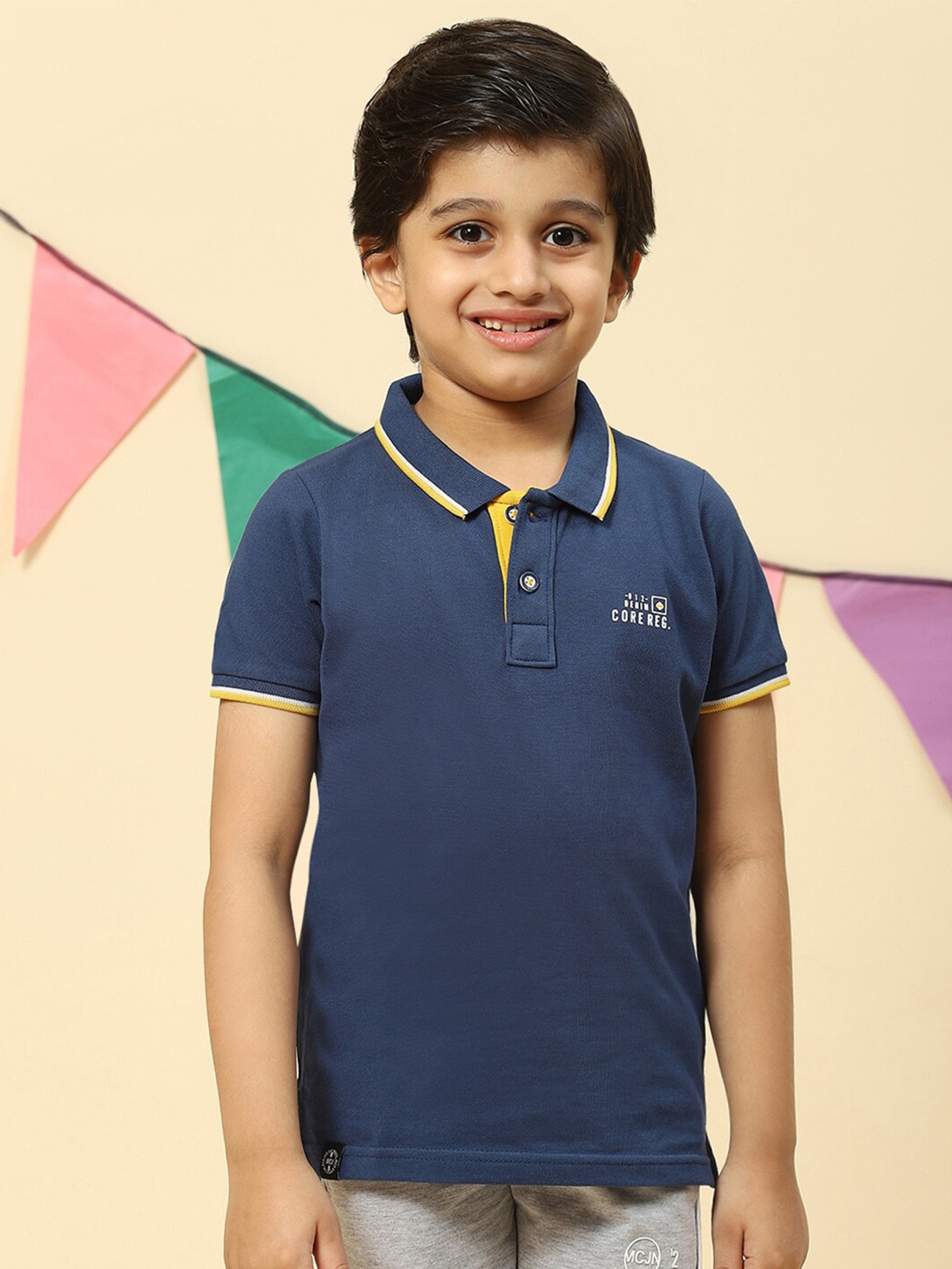 

Monte Carlo Boys Polo Collar Pure Cotton T-shirt, Blue