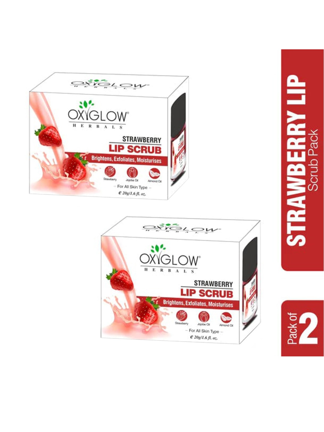 

Oxyglow Pack Of 2 Strawberry Lip Scrub, Na