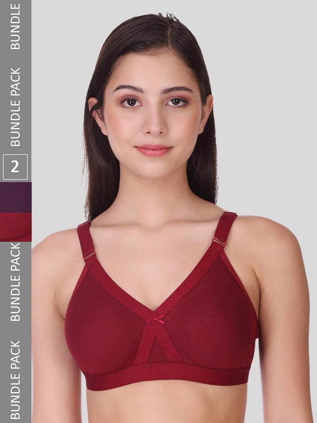 

POOJA RAGENEE Pack Of 2 Full Coverage Bra, Maroon