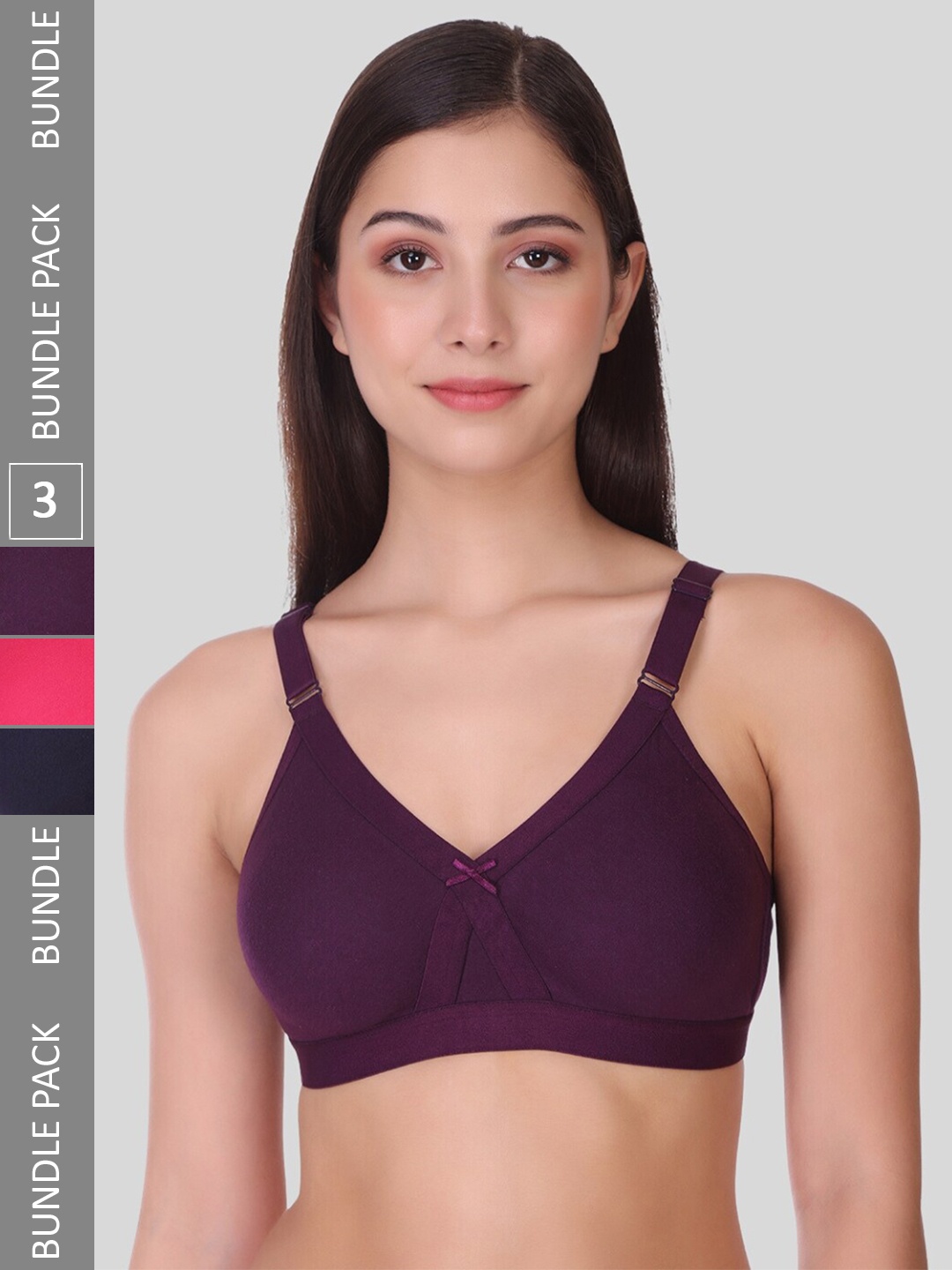 

POOJA RAGENEE Pack Of 3 Full Coverage Bra, Pink