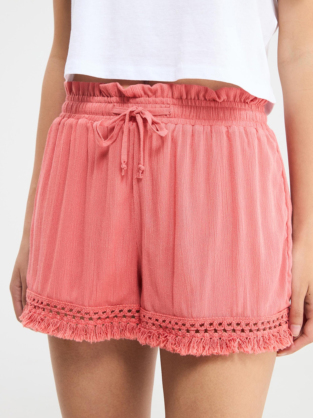 

TERRANOVA Women Solid Bohemian Shorts, Pink