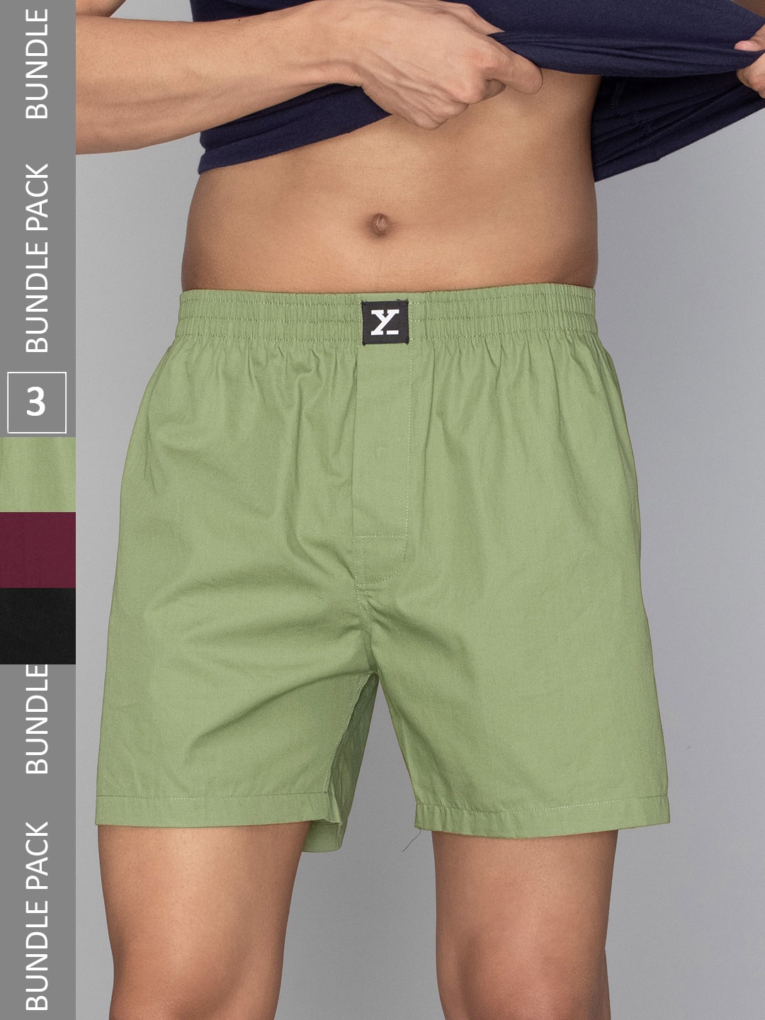 

XYXX Men Pack Of 3 Pure Cotton Boxers XYBOX3PCKN263, Burgundy