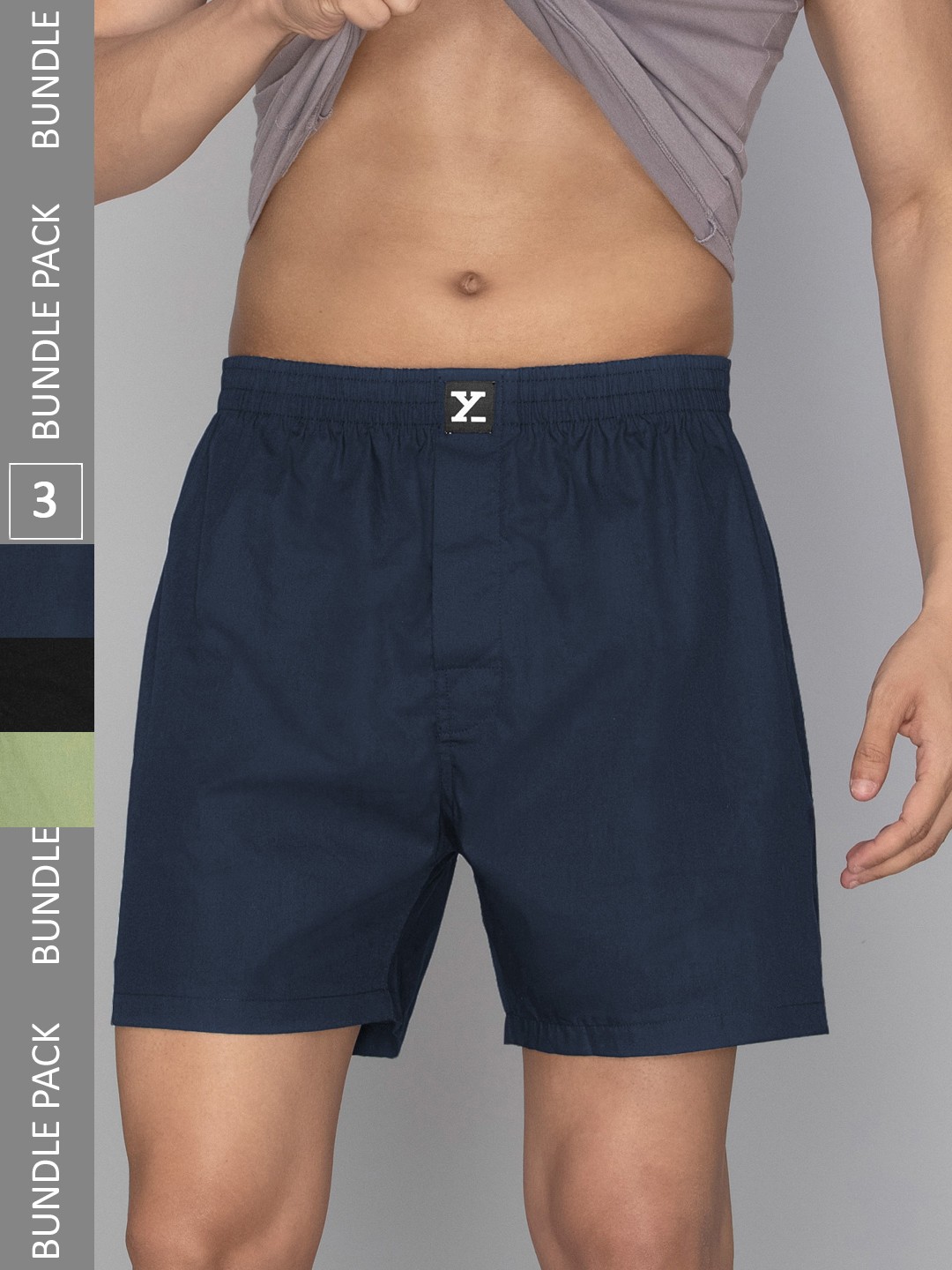 

XYXX Men Pack Of 3 Pure Cotton Boxers XYBOX3PCKN260, Blue