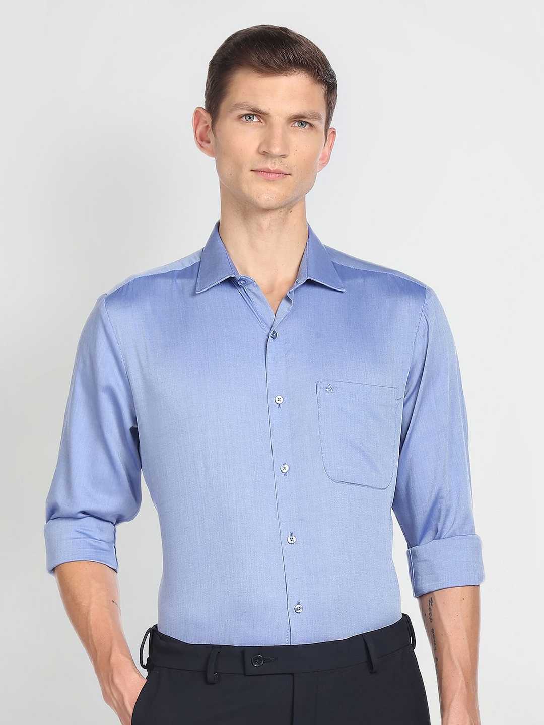 

Arrow Spread Collar Cotton Formal Shirt, Blue