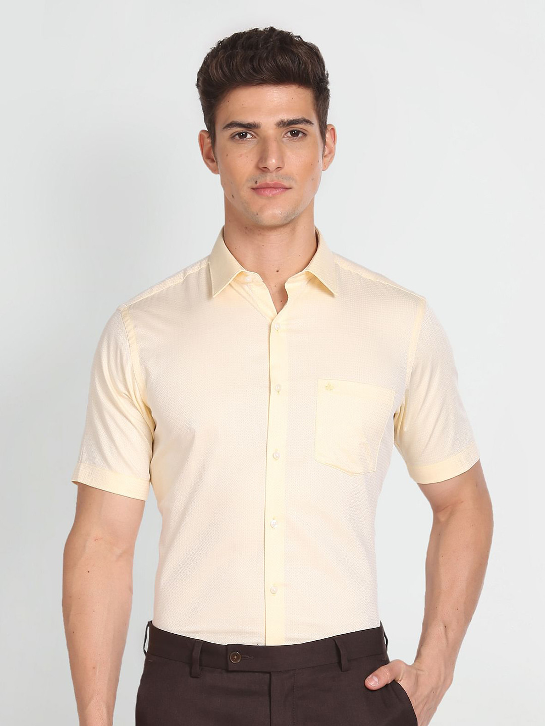 

Arrow Opaque Pure Cotton Casual Shirt, Yellow