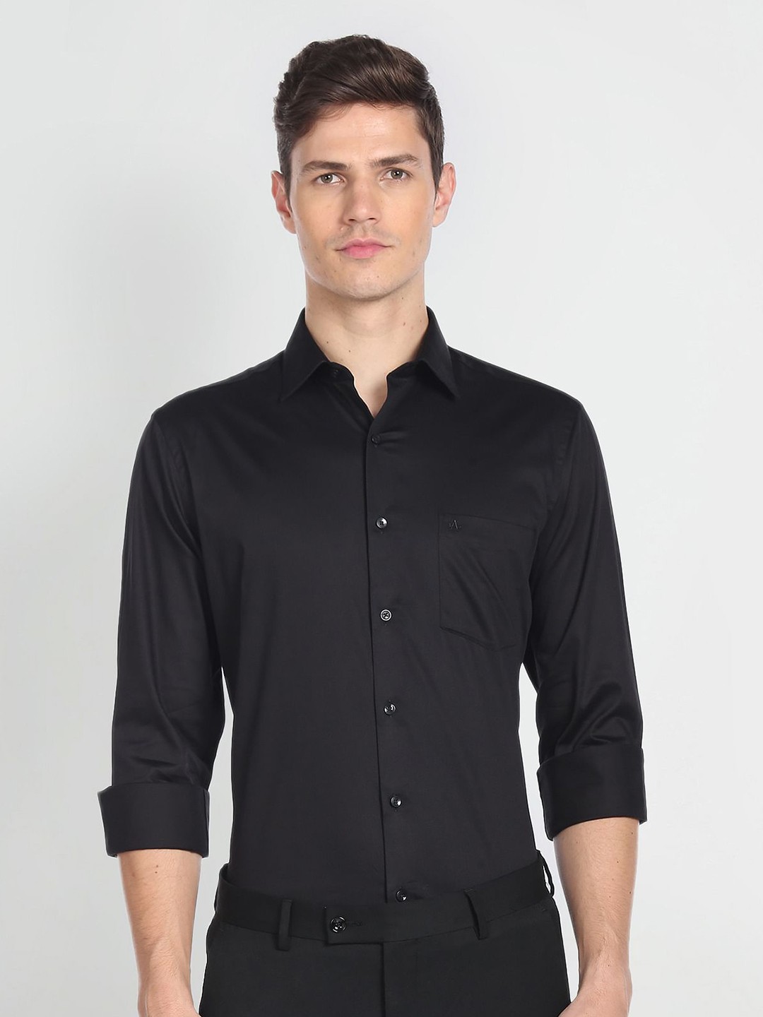 

Arrow Opaque Pure Cotton Formal Shirt, Black