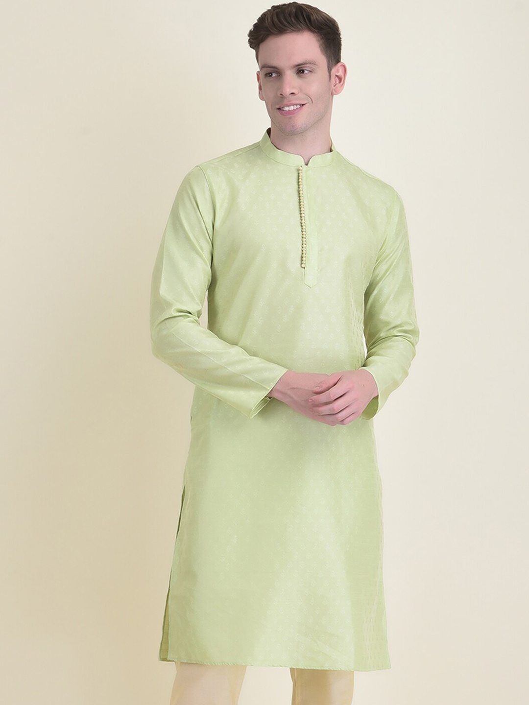

DEYANN Woven Design Regular Kurta with Pyjamas, Green