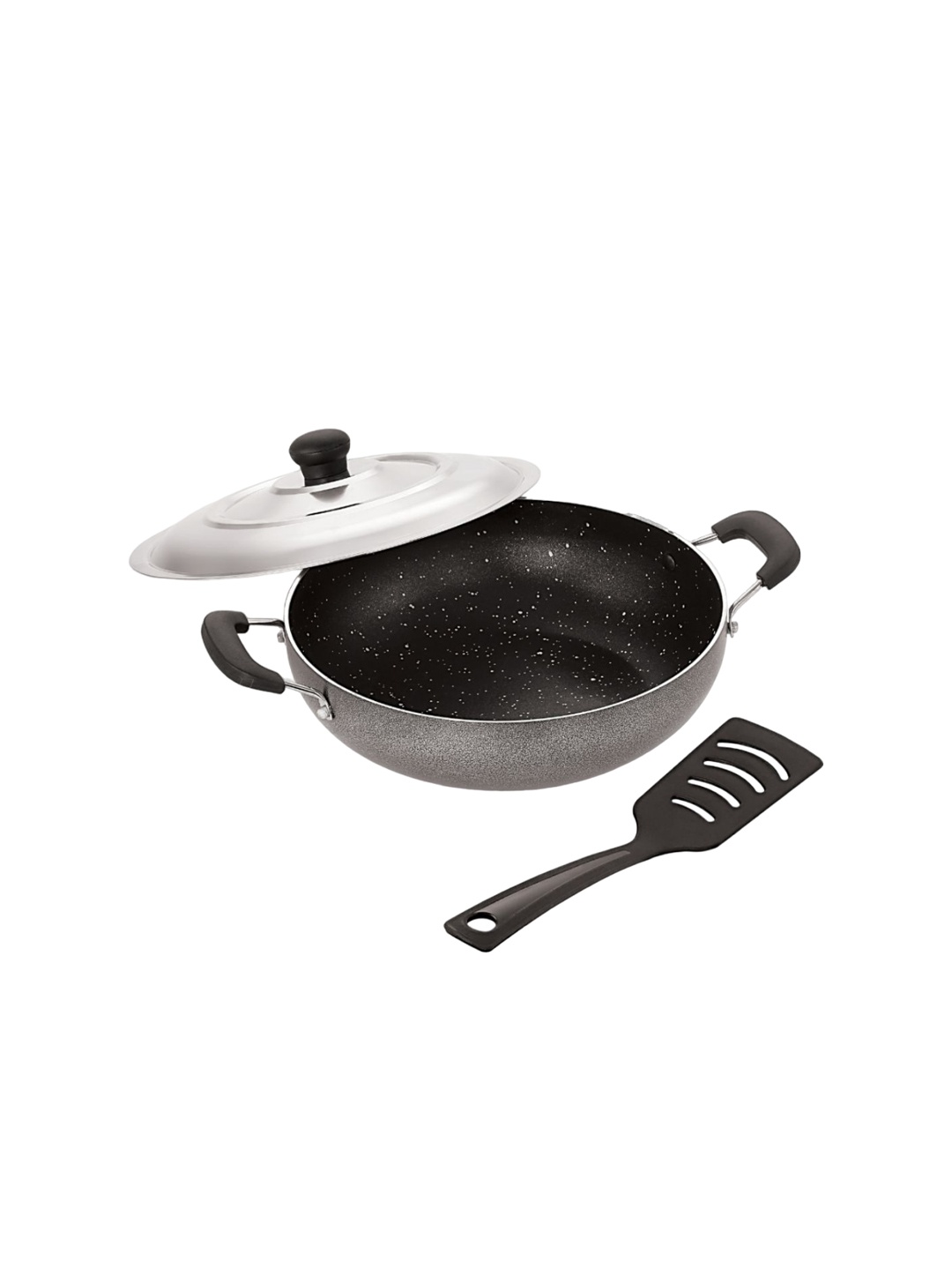 

iVBOX Spatter-SS Grey Induction Base Nonstick Kadhai