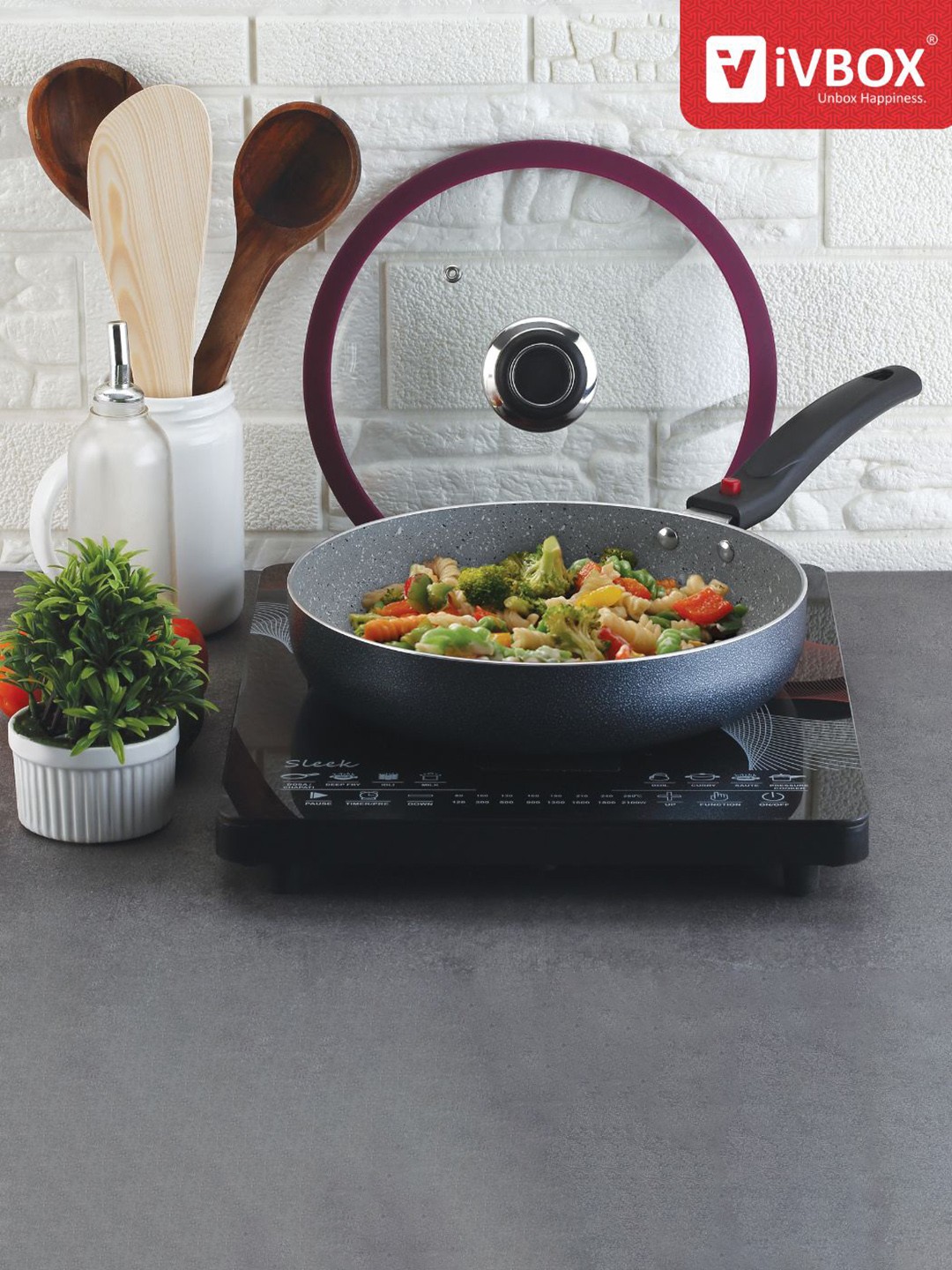 

iVBOX Omega-Plus Grey Induction Base Nonstick Fry Pan