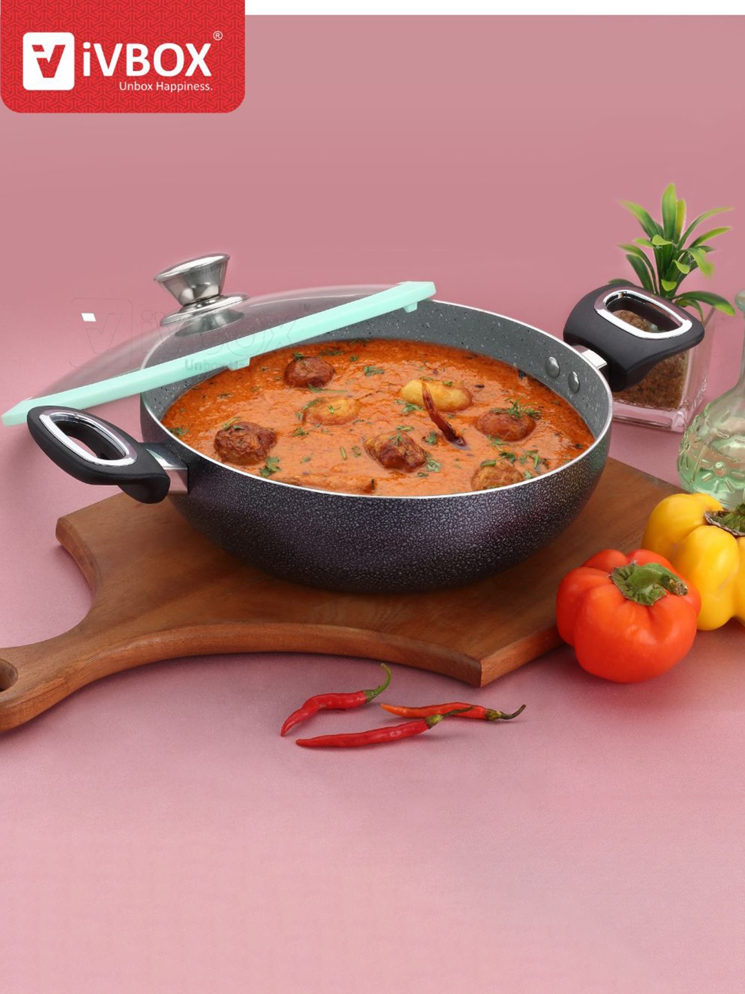 

iVBOX Grey Induction Base Nonstick Kadhai - 24cm