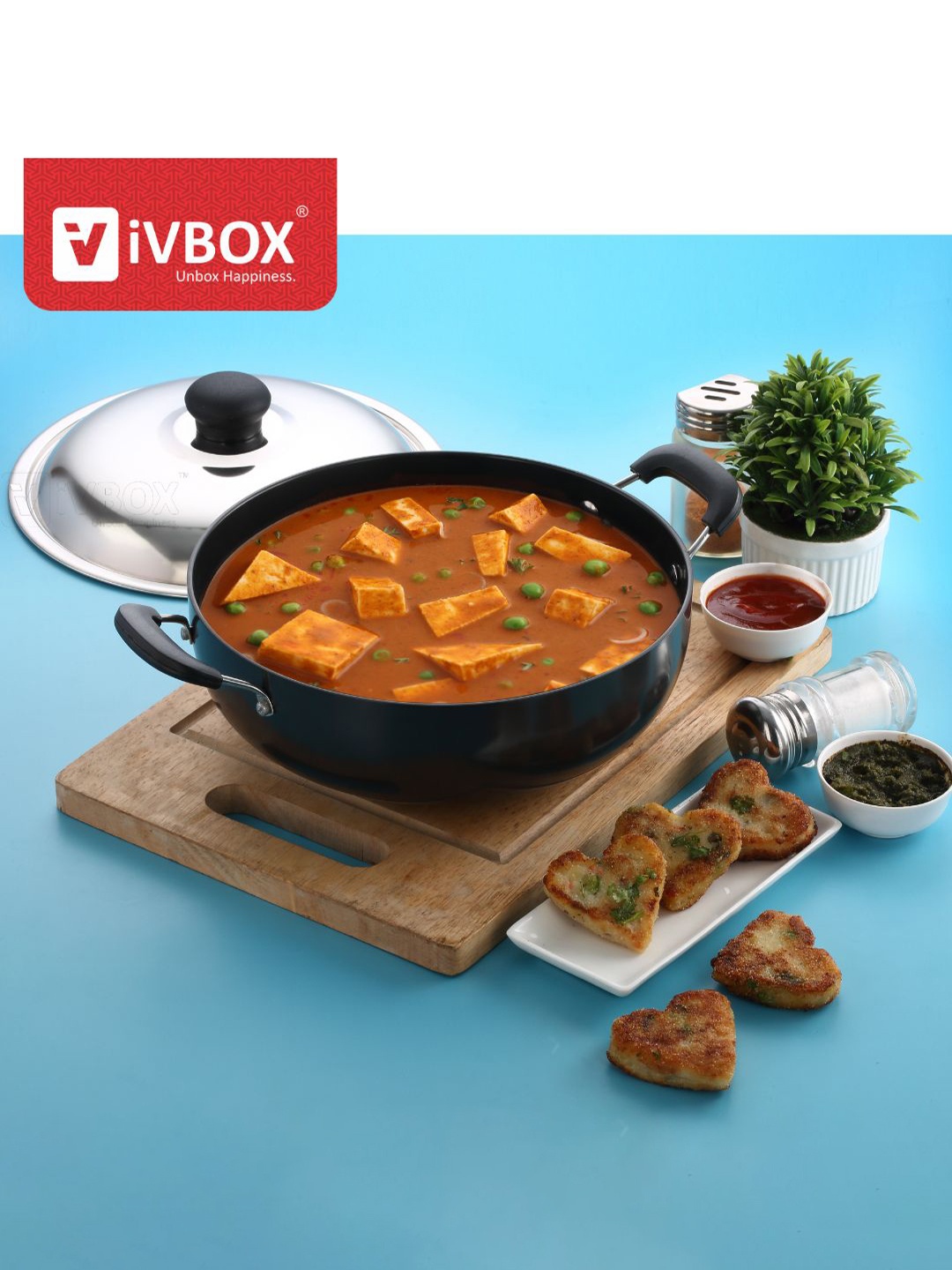 

iVBOX Hexa Grey Hard-Anodised Induction Base Nonstick Kadai