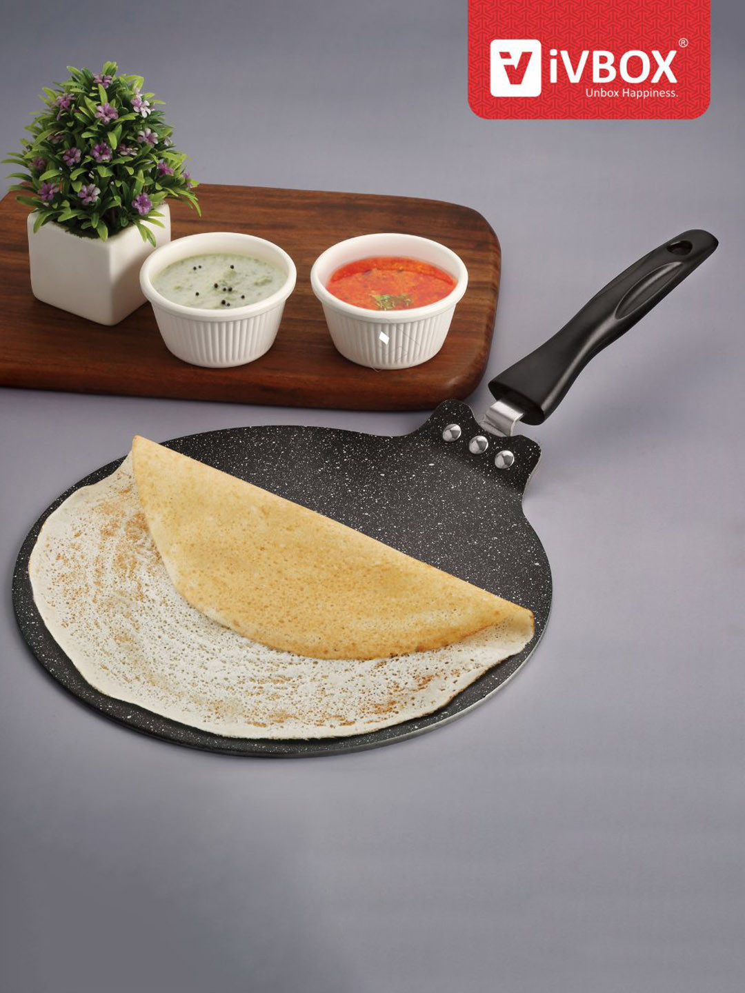 

iVBOX Hemji Grey Induction Base Nonstick Tawa - 28cm