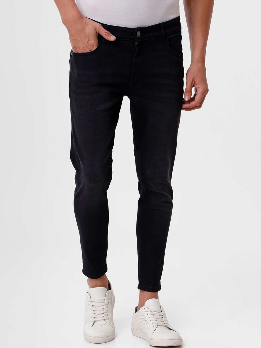 

WROGN Men Slim Fit Mid-Rise Stretchable Jeans, Black