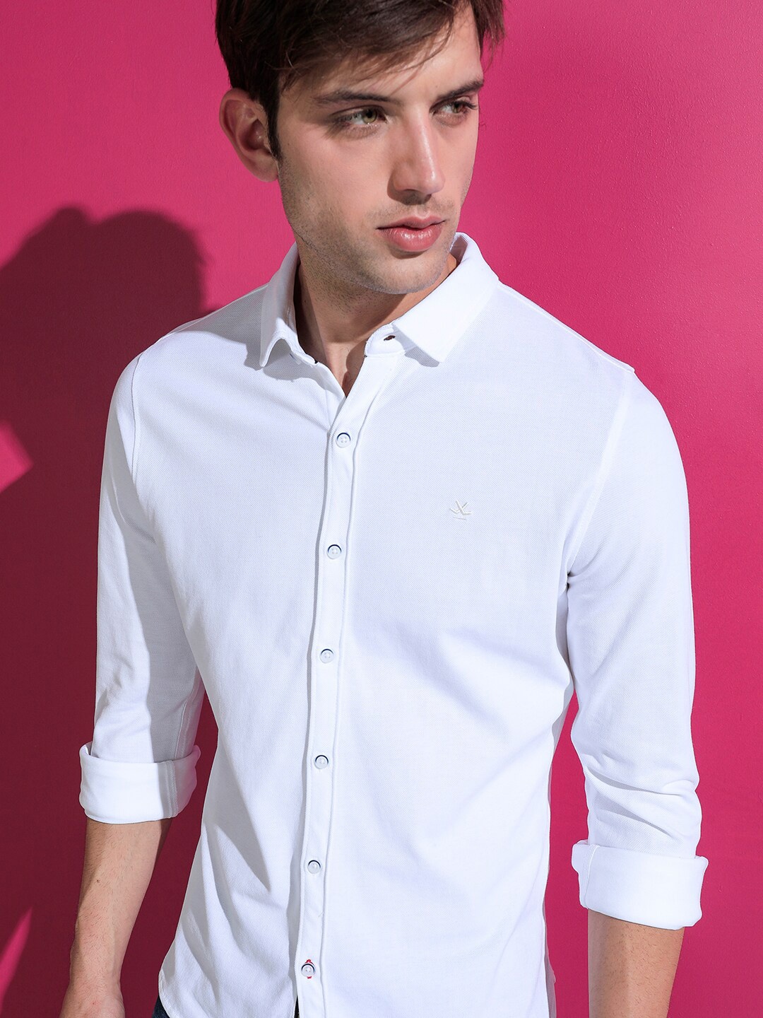 

WROGN Standard Slim Fit Cotton Casual Shirt, White