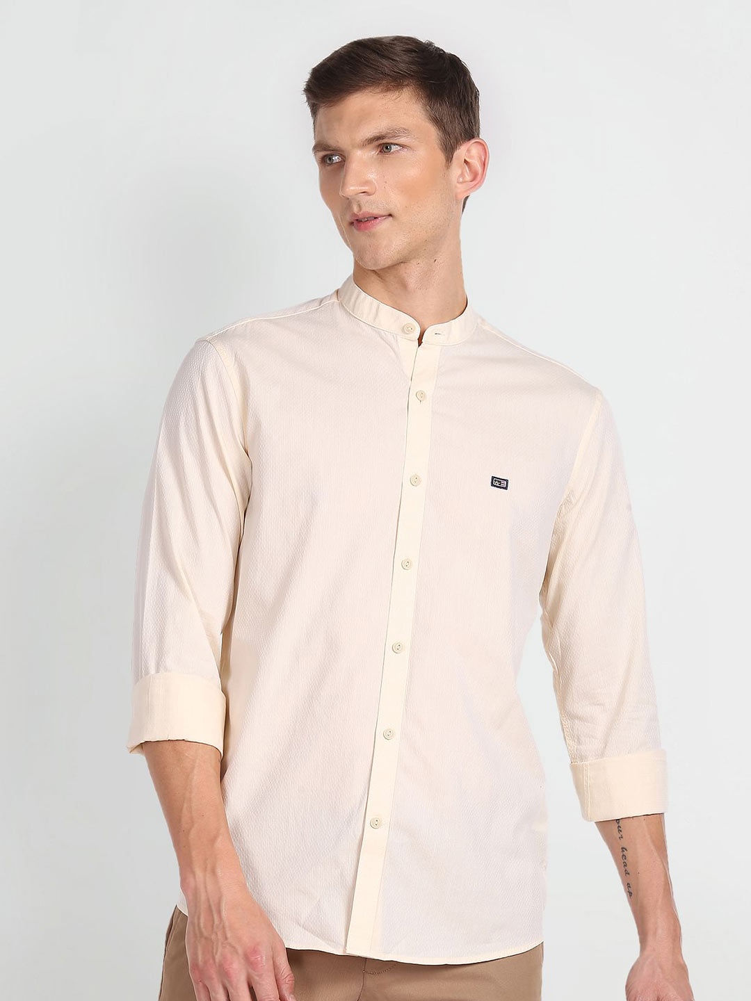 

Arrow Sport Slim Fit Opaque Pure Cotton Casual Shirt, Yellow