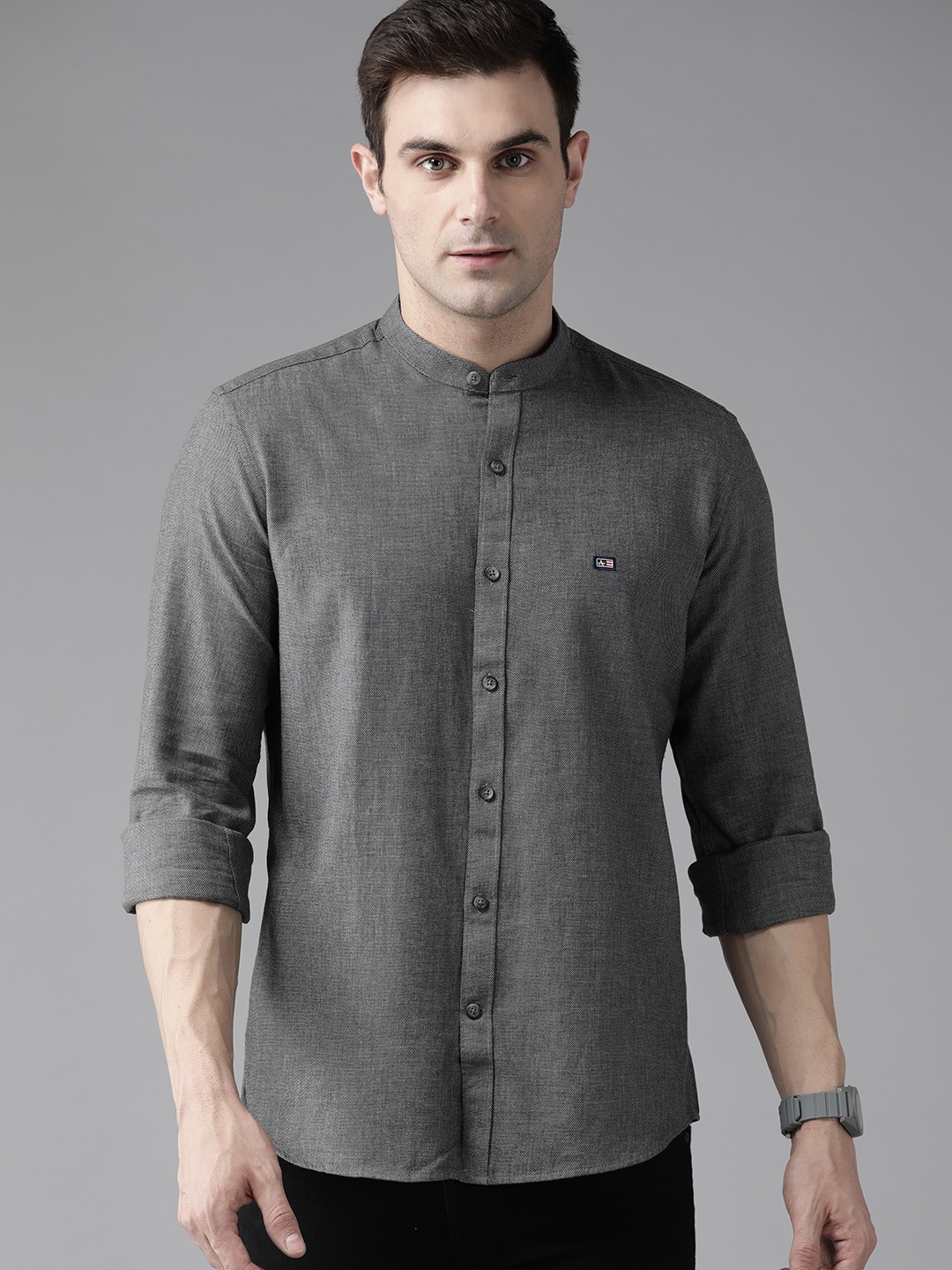 

Arrow Sport Men Solid Pure Cotton Casual Shirt, Grey