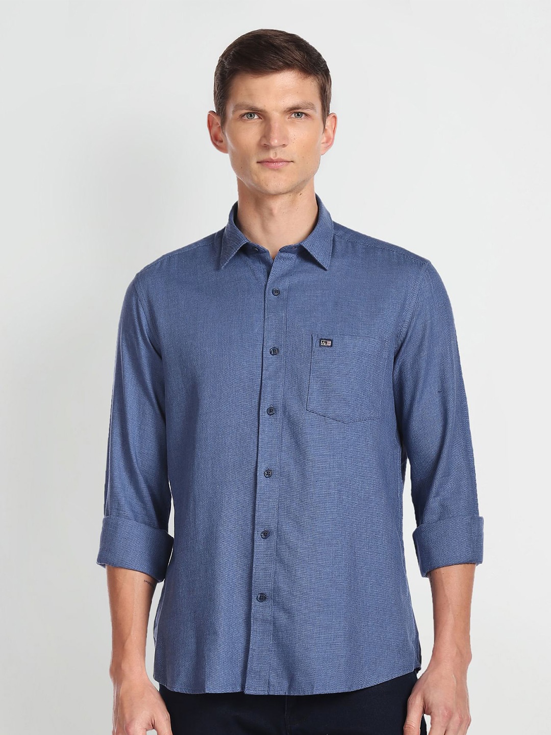 

Arrow Sport Spread Collar Pure Cotton Casual Shirt, Blue