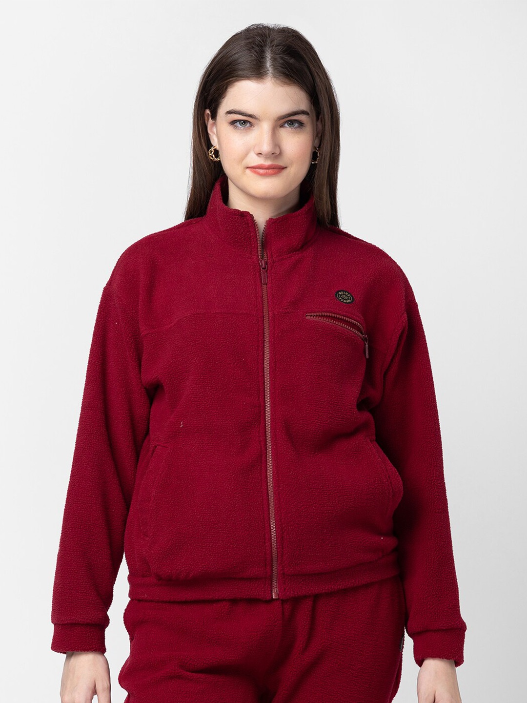 

Being Human High Neck Cotton Sweatshirt, Maroon