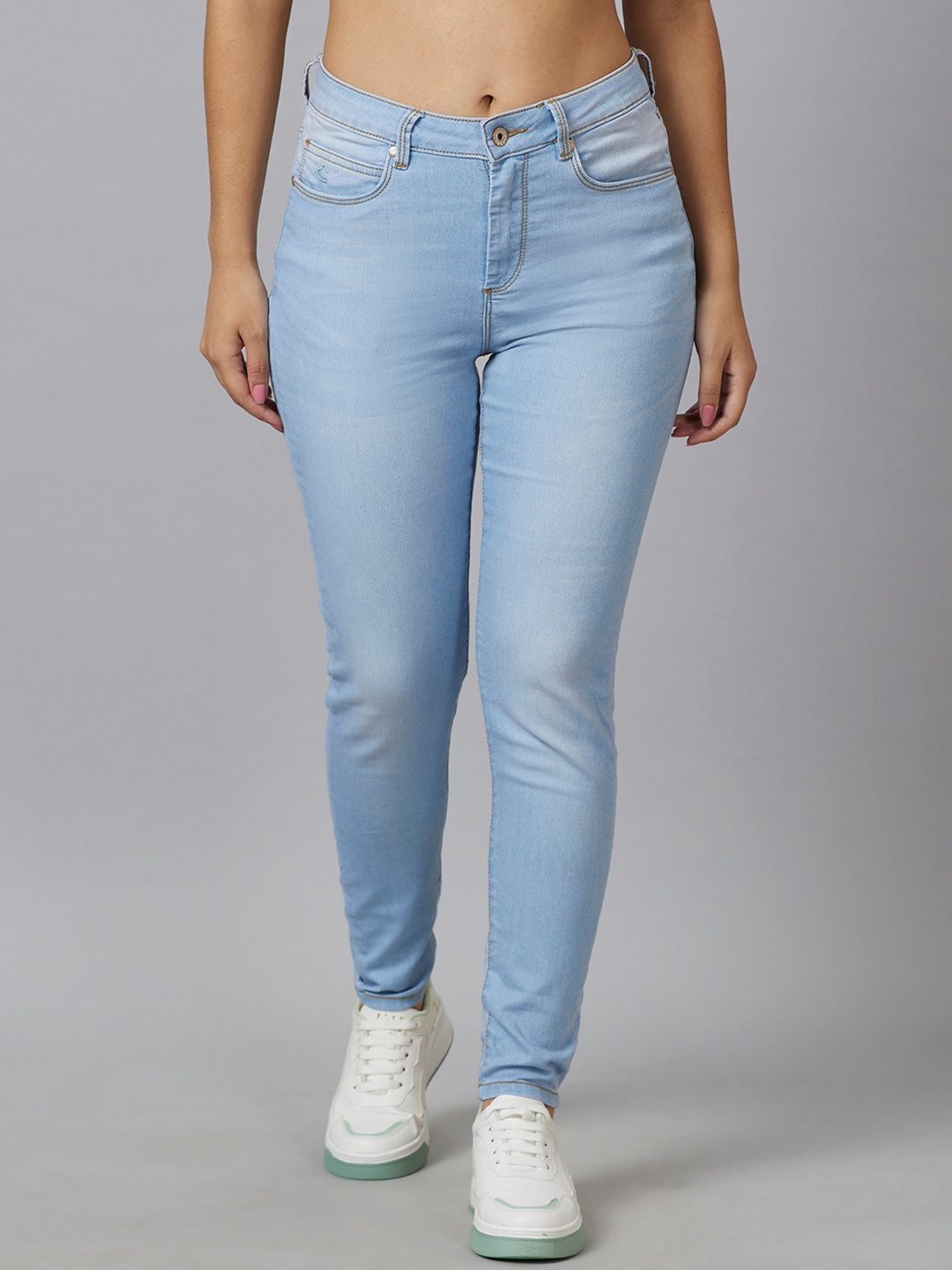 

Being Human Women Mid-Rise Skinny Fit Light Fade Jeans, Blue