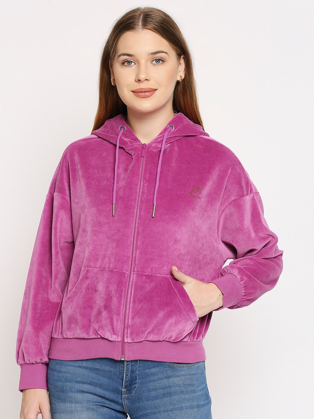 

Being Human Hooded Neck Long Sleeves Sweatshirt, Purple
